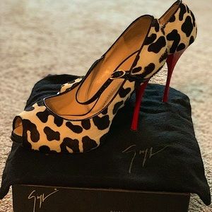 Giuseppe Zanotti animal print with Red Heels
